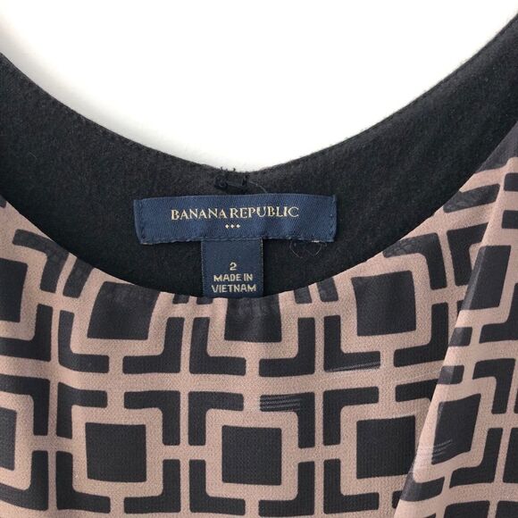 Banana Republic Lattice Print Chiffon Tank Dress In Brown & Black - Picture 7 of 10